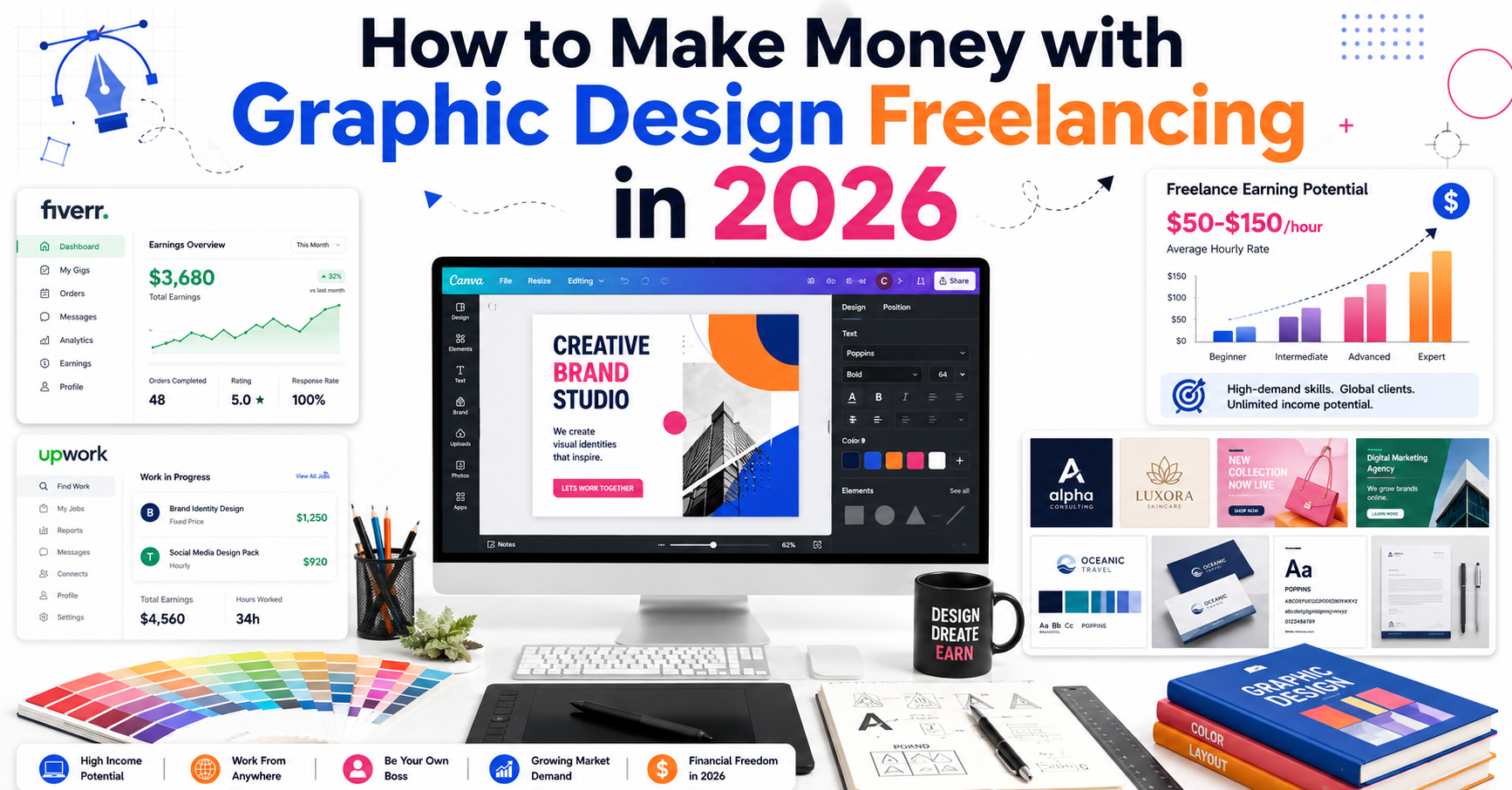How to Make Money with Graphic Design Freelancing in 2026 — Complete Beginner’s Guide
